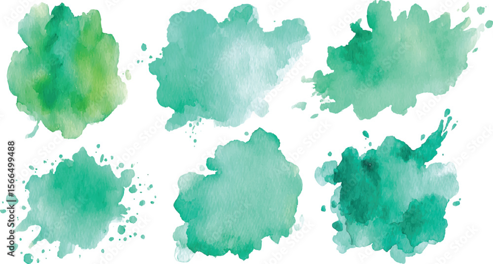 Obraz premium set of colorful watercolor splashes, Colorful paint strokes. Set of colorful brush strokes, Colorful brush stroke creating a vibrant rainbow arc on transparent background