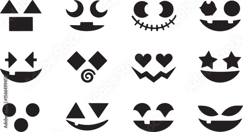 Halloween pumpkin faces stencil designs carving