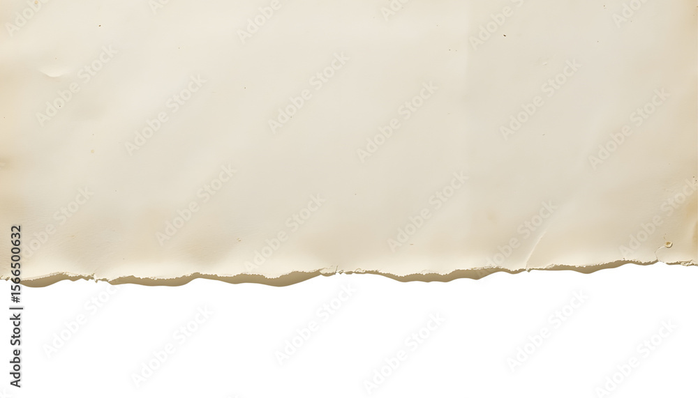 Obraz premium Realistic Ripped Off-White Paper with Soft Shadow – PNG Cut Out.
