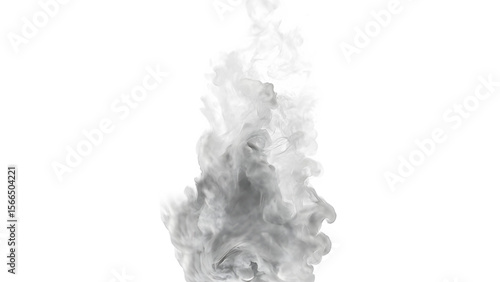 White smoke cloud isolated on transparent background