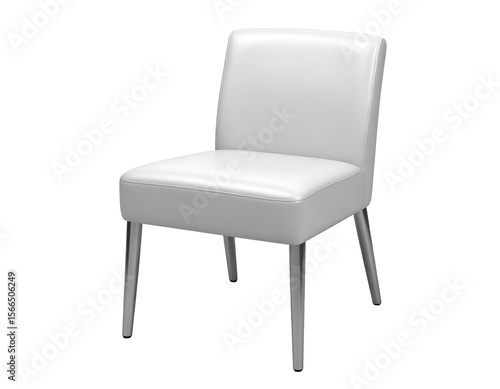 Wallpaper Mural A sleek and modern white dining chair stands elegantly, ready to complement contemporary interiors. Torontodigital.ca