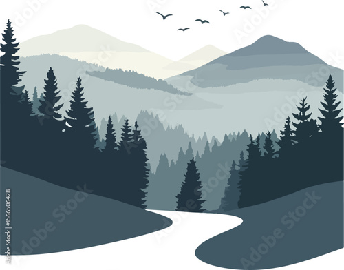 winter landscape with trees