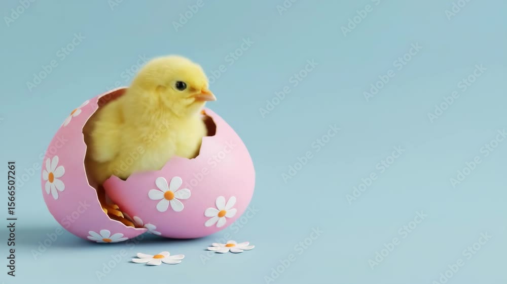 Adorable Chick Hatches from Pink Easter Egg: Springtime Joy! Adorable Chick Hatches from Pink Easter Egg: Springtime Joy!
