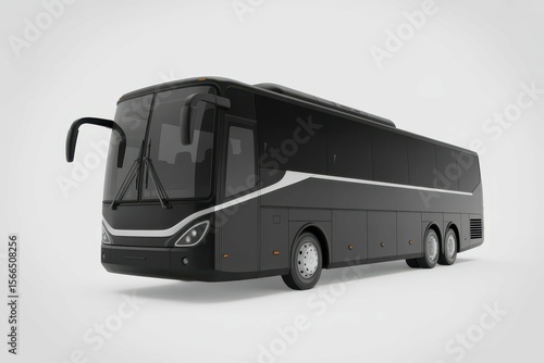 Black Bus Isolated Luxury Bus Concept for Business Travel to Exclusive Destinations, with empty blank space for text copy space or mockup design, high detail, 8k