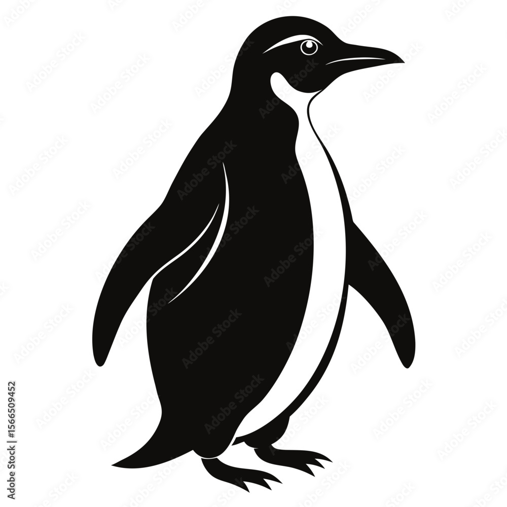 Naklejka premium penguin silhouette vector
