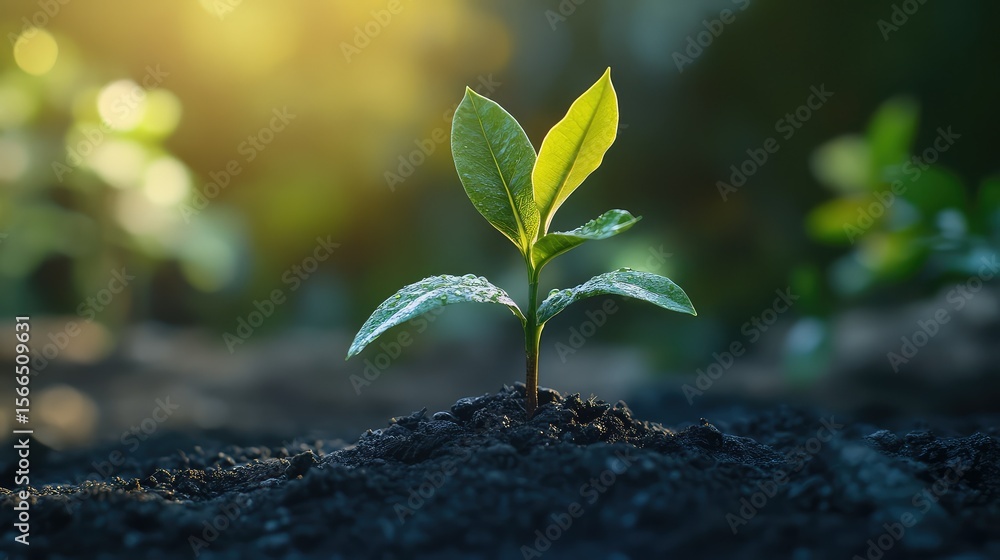 verdant plant growing verdant plant growing