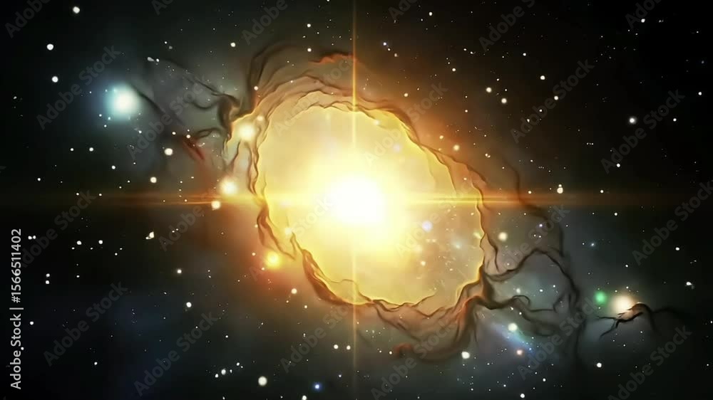 A vibrant cosmic explosion illuminating the depths of space.