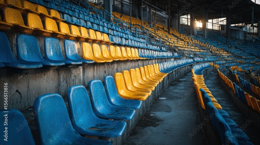 Naklejka premium Geometric Harmony: Spectator Seats in Stadium Pattern