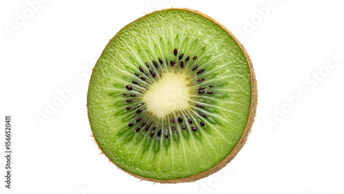 Fotografie fruit wheel slice of kiwi isolated on transparent background