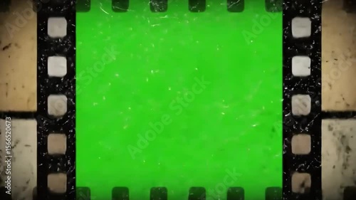 Wallpaper Mural Vintage Film Reel Frame on Green Screen. Retro Movie Background Torontodigital.ca