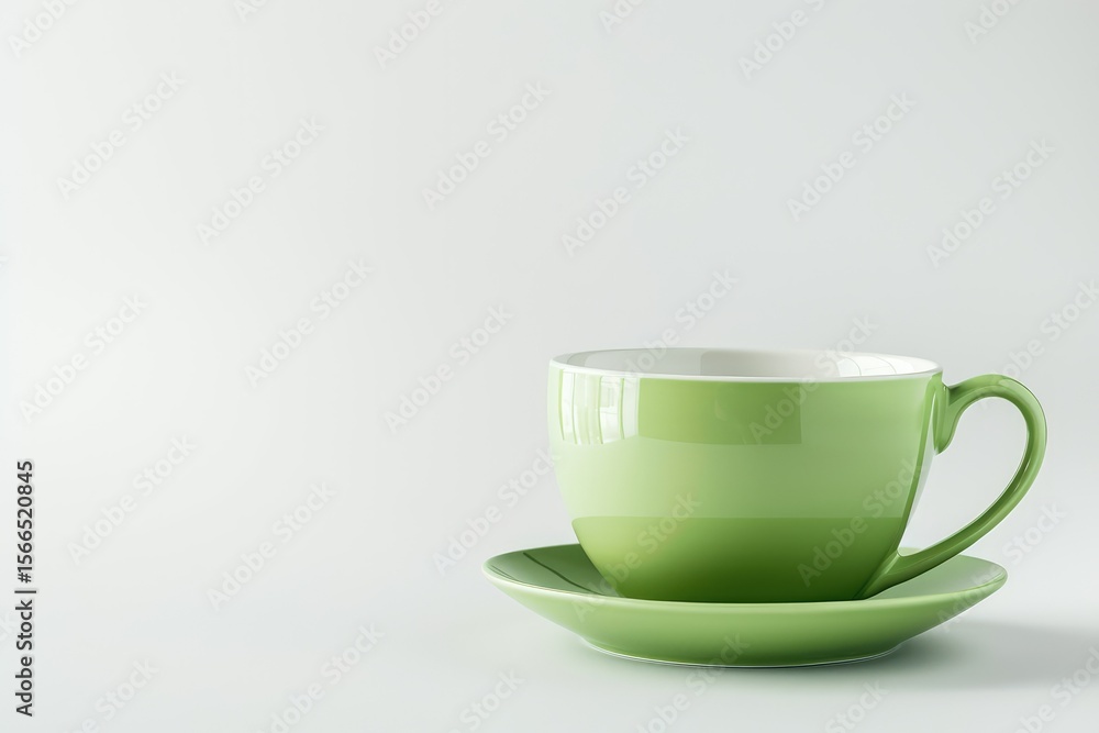 Vibrant Color Picture of Freshly Made Sweet Green Tea Cup Isolated on White Background Vibrant Color Picture of Freshly Made Sweet Green Tea Cup Isolated on White Background
