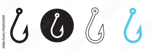 fishing hook silhouette vector illustration