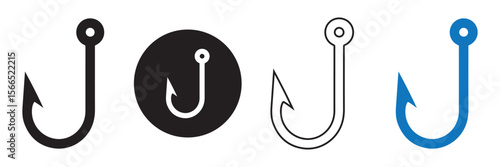 fishing hook silhouette vector illustration