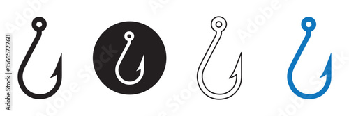fishing hook silhouette vector illustration
