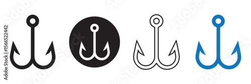 fishing hook silhouette vector illustration