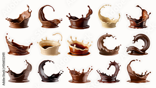 A Collection of Exquisite Chocolate and Coffee Splashes 18 High-Resolution Images