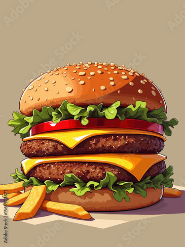 smash burger combo meal featuring a double smashed burger with thin, crispy-edged patties, melted cheese oozing between layers