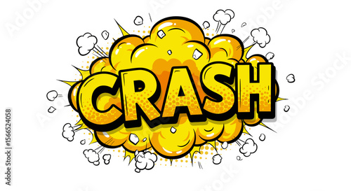 Comic book style explosion with "crash" text vector illustration for graphic designs