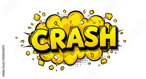 Comic book explosion theme vector illustration with crash text for pop art design