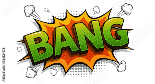 Comic book explosion vector illustration with bold text for design and character art
