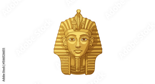Ancient egyptian pharaoh mask vector illustration in flat style for historical or cultural design