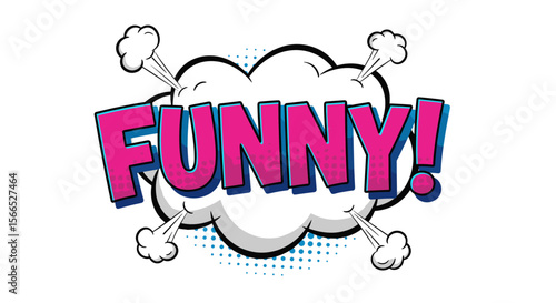 Funny comic text vector illustration for humorous design in pop art style