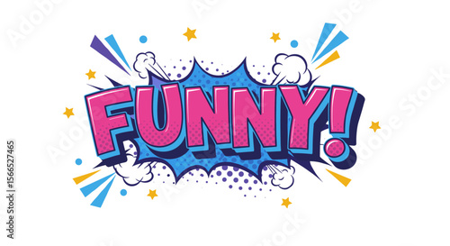 Comic style funny expression vector illustration for humorous design and poster art