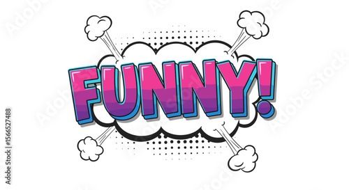 Comic style vector illustration with bold text design for humorous concepts and graphic art projects