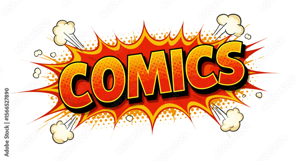 Naklejka premium Colorful comics explosion vector illustration for pop art design and poster