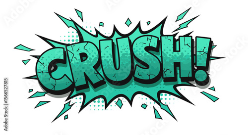 Comic style "crush" vector illustration for pop art and graphic design