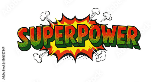 Comic style superpower explosion vector illustration for design and print projects