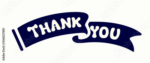 Thank You Banner - Navy Blue & White Design