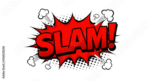 Comic book style slam expression vector illustration for pop art design