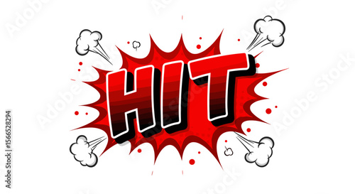 Comic style hit explosion vector illustration for pop art design