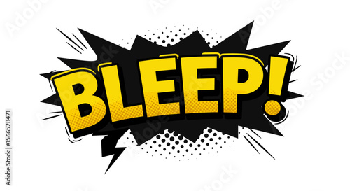 Comic style sound effect "bleep" vector illustration for pop art design