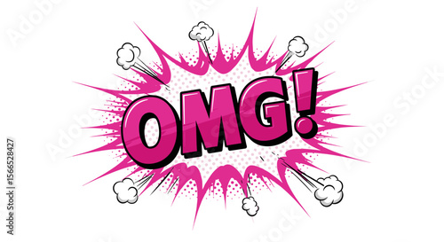 Comic book style pop art vector illustration with omg exclamation for posters and cards
