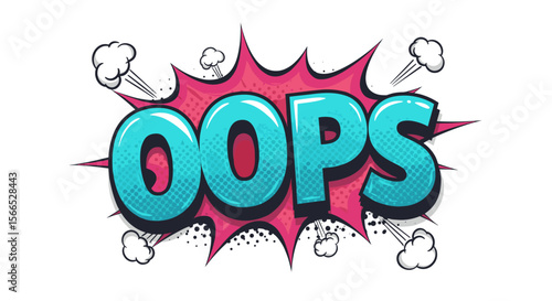 Comic style "oops" vector illustration with pop art elements for fun designs