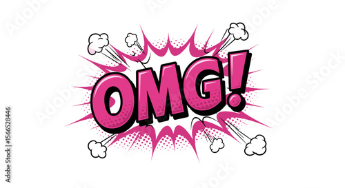 Comic style explosion with omg text vector illustration for pop art design