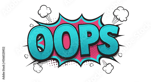 Comic style oops text vector illustration for pop art design and posters