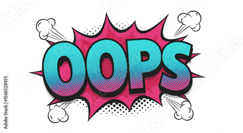 Comic style oops expression vector illustration for retro pop art design