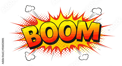 Comic style explosion boom vector illustration for pop art design