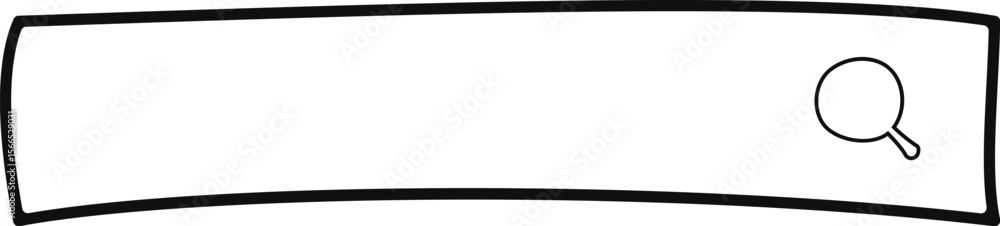 Obraz premium Minimalist hand-drawn search bar icon, transparent vector icon symbol