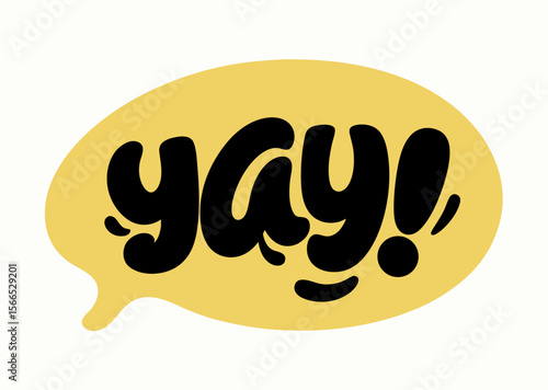 Yay! Hand-drawn Speech Bubble Illustration