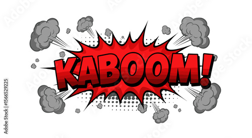 Dynamic comic style explosion vector illustration with "kaboom!" for graphic design projects