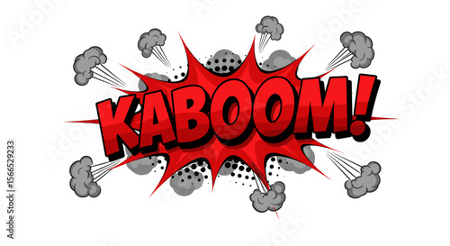 Comic style explosion with kaboom text vector illustration for posters and graphic design