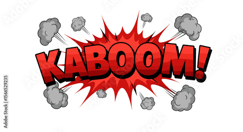 Comic book style explosion vector illustration with kaboom text for energetic design