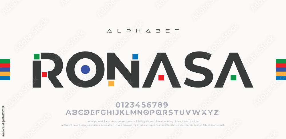 Fototapeta premium Modern Minimal Logo Alphabet Font – Abstract Sans Serif Typography for Technology, Movie, and Futuristic Branding logotype urban style. Vector illustration