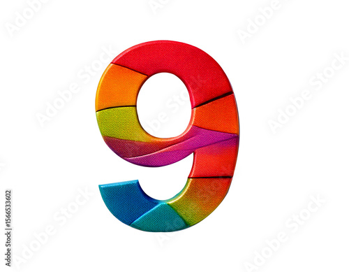 Colorful number 9 on transparent background and white background Free Download Colorful number 9 on transparent background and white background - GFXLoad