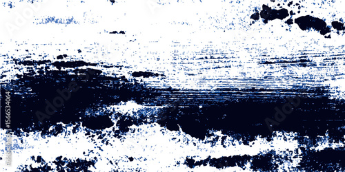 Grunge Palette Knife Paint Texture. striking contrast with bold black brush strokes applied over a white surface