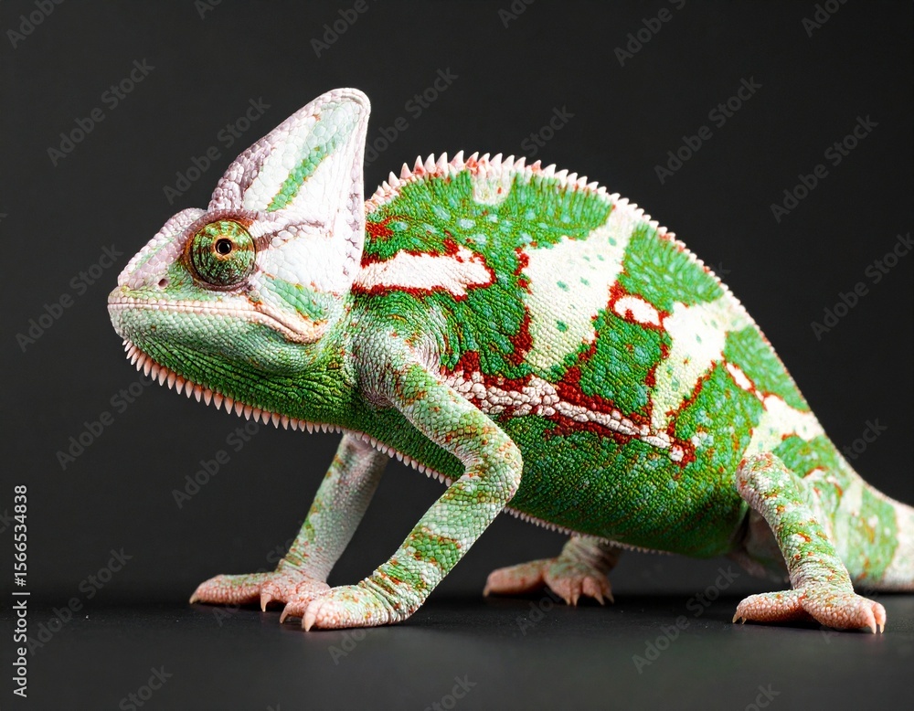 Obraz premium chameleon on a black background